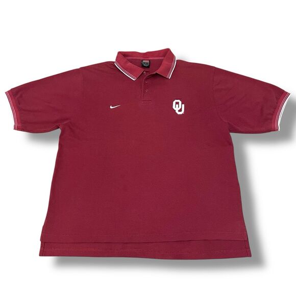 Nike‎ Oklahoma Sooners Shirt Mens LG Polo Short Sleeve - Picture 9 of 11